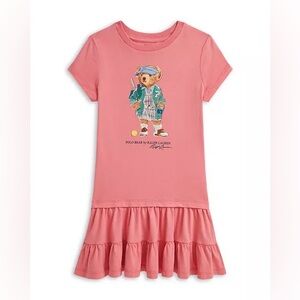 Polo Ralph Lauren Girls' Polo Bear Tiered Cotton Jersey Dress